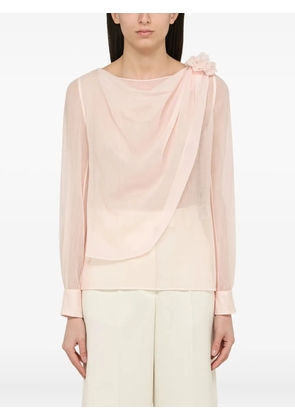 Chloé draped flower-embellished top - Pink