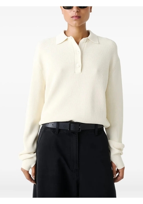 Studio Nicholson ribbed polo top - White