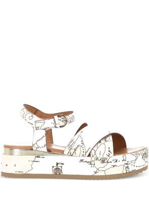 ALVIERO MARTINI 1° CLASSE Geo platform sandals - White