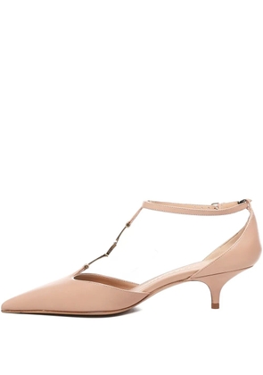 Ferragamo 40mm ankle-strap pointed-toe pumps - Neutrals
