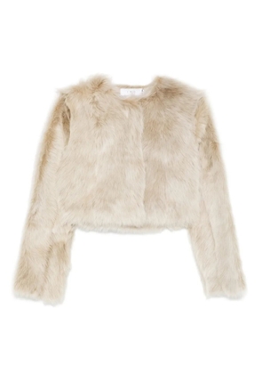 IRO lamb-fur cropped jacket - Neutrals