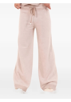 D.Exterior wool blend flared trousers - Neutrals