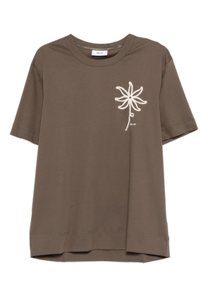 NN07 floral-motif T-shirt - Brown