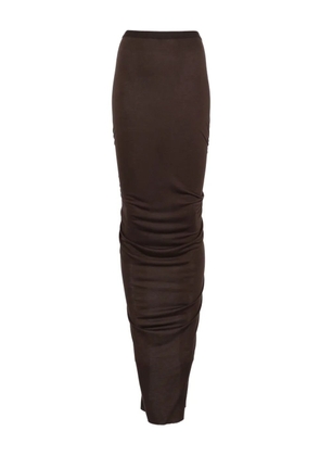 Rick Owens Lilies ruched midi skirt - Brown