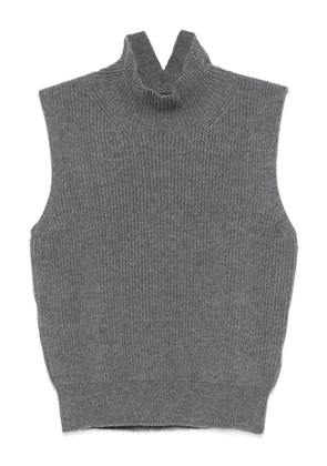 DONDUP ribbed-knit high-neck top - Grey