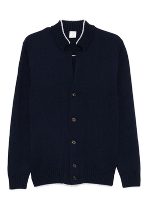 Eleventy button-detailed ribbed cardigan - Blue