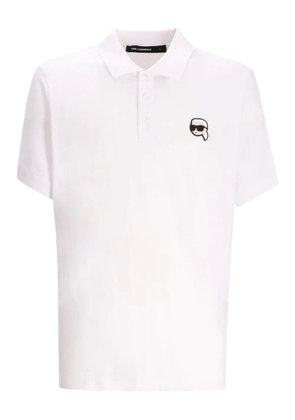 Karl Lagerfeld embellished polo shirt - White