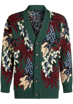 ETRO V-neck jacquard cardigan - Green