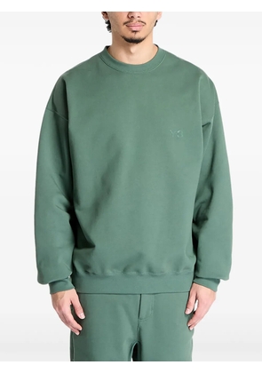 Y-3 logo-embroidered crew neck sweatshirt - Green