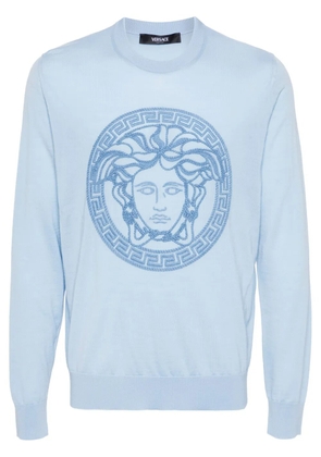 Versace Medusa-embroidered sweater - Blue