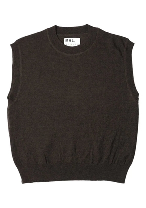 Mhl By Margaret Howell stripe-detail sleeveless sweater - Brown