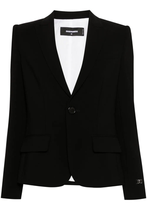 DSQUARED2 logo-plaque single-breasted blazer - Black