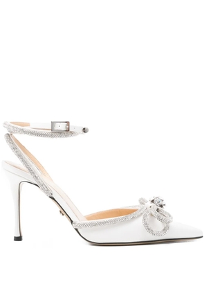 MACH & MACH 90mm crystal-embellished pumps - White
