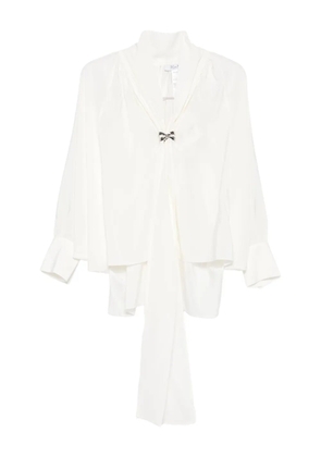 Max Mara bow-detail silk top - White