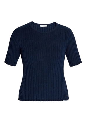 ERDEM ribbed short-sleeve top - Blue