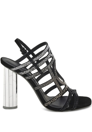 Ferragamo crystal-embellished block-heel sandals - Black