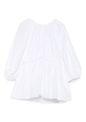 Cecilie Bahnsen gathered-waist puff-sleeve top - White
