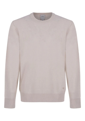 Calvin Klein Cashmere Classic embroidered logo sweater - Neutrals
