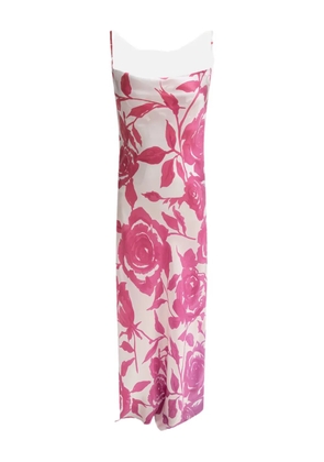 SLEEP NO MORE rose-print slip maxi dress - Pink