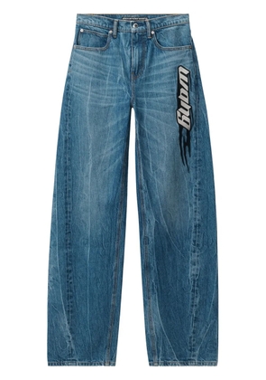 Alexander Wang logo-patch ballloon jeans - Blue