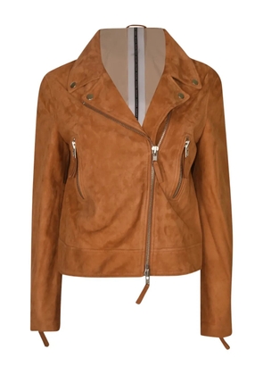 Sword zip-fastening suede jacket - Brown