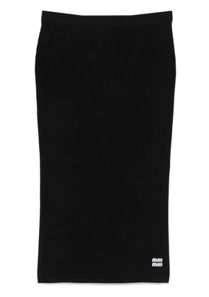 Miu Miu intarsia-logo midi skirt - Black