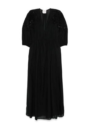 Forte Forte embroidered-shoulder maxi dress - Black