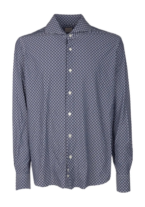 4FF geometric-print shirt - Blue