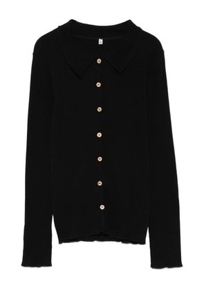 Baserange button-front ribbed cardigan - Black