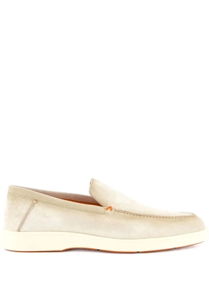 Santoni suede leather loafers - Neutrals