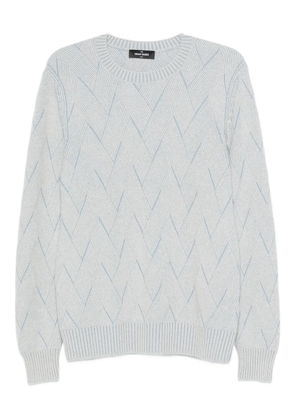 Gran Sasso chevron-pattern crew-neck sweater - Blue