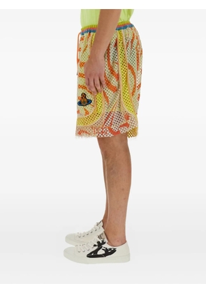 Vivienne Westwood fringed mesh shorts - Yellow