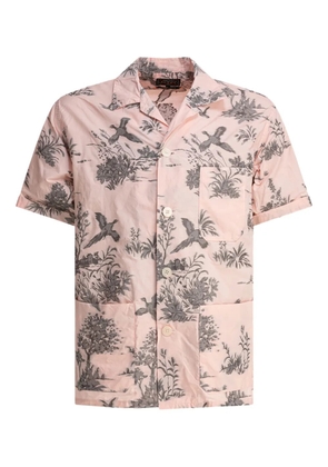 BEAMS PLUS bird-print pocket shirt - Pink