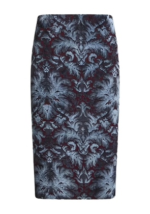 ETRO damask-pattern pencil midi skirt - Blue