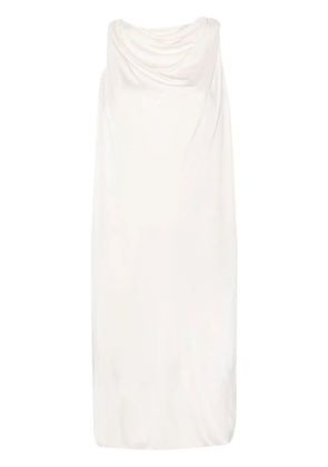 Lanvin brooch-detail midi dress - Neutrals