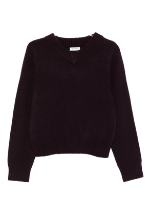 Soft Goat knit chunky V neck - Red