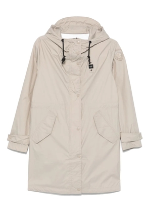 Blauer logo-patch raincoat - Neutrals