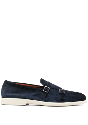 Santoni suede monk shoes - Blue