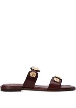 Kotris Sandals coin-embellished leather sandals - Brown