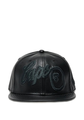 A BATHING APE® x New Era leather embroidered baseball cap - Black