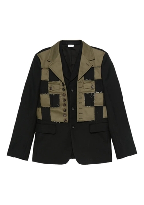 Comme Des Garçons Shirt patchwork-check jacket - Black
