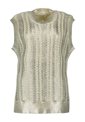Rabanne textured-knit sleeveless top - Neutrals