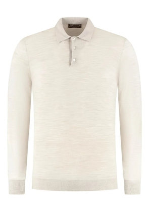 Doriani Cashmere mélange-effect polo shirt - Neutrals