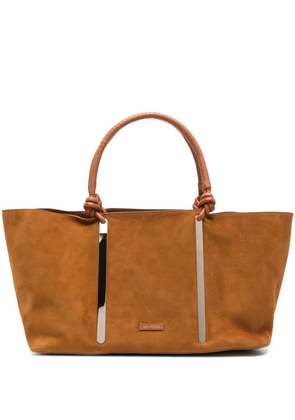 Aquazzura Muse knotted-handle suede tote bag - Brown