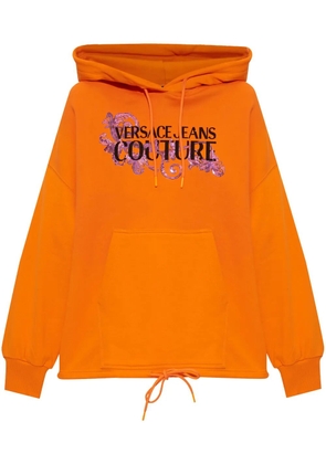 Versace Jeans Couture logo-appliqué hoodie - Orange