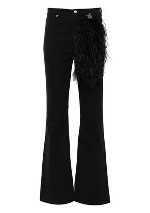 Loulou feather-detail jeans - Black