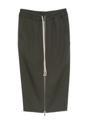 Rick Owens drawstring zip-front midi skirt - Green