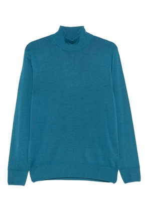Canali high-neck wool sweater - Blue