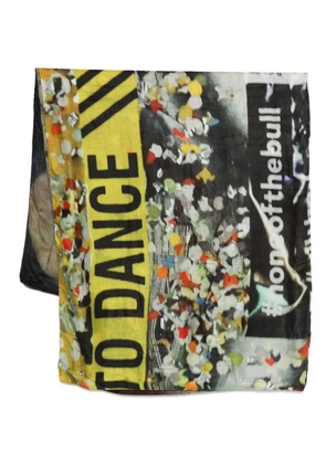 TALKING WALLS letters-print scarf - Blue