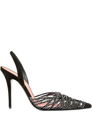 Amina Muaddi Lori beaded slingback pumps - Black